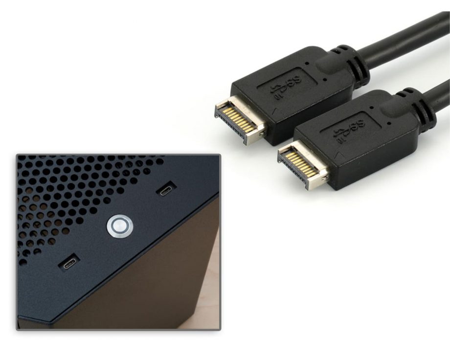 Single USB 3.1 type C Panel Mount Cable 55cm