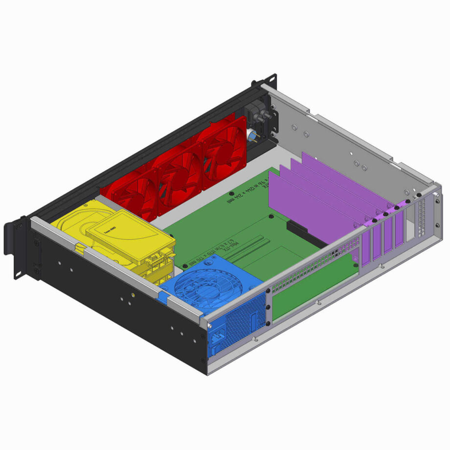 Sliger CX2130x, 2U 13in Rackmount Server Case - 3.5in HDD Cage, MicroATX and SFX PSU Support