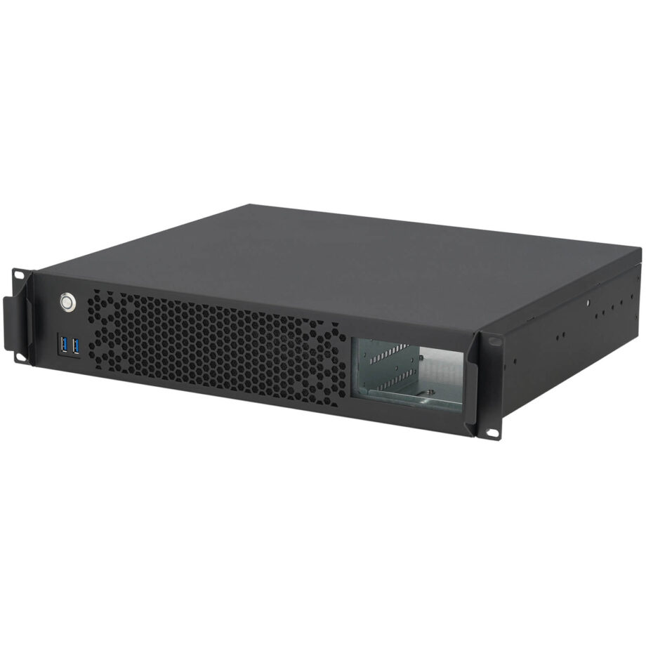 Sliger CX2151c, 2U 15in Rackmount Server Case - 3.5in bay, PCIe 4.0 Riser for 2-Slot GPU, MicroATX and SFX PSU Support