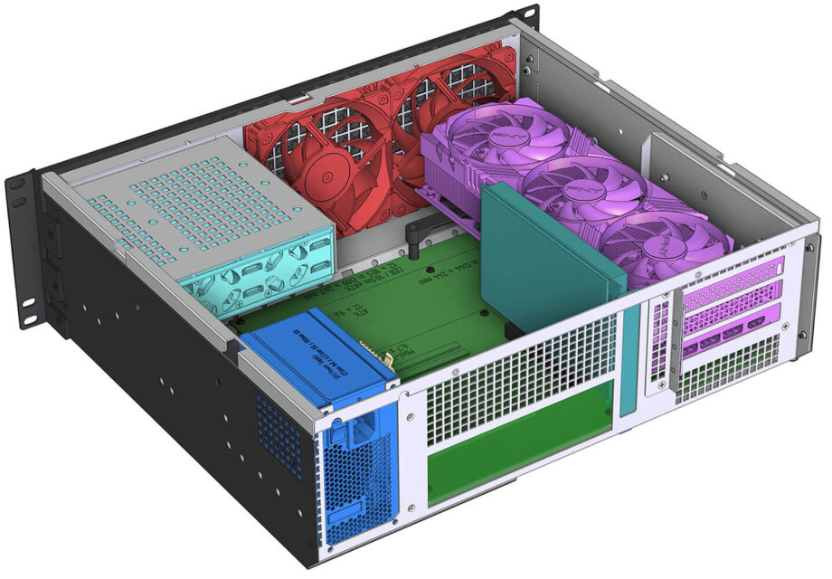 Sliger CX3151i, 3U 15in Rackmount Server Case - Large GPU and 5.25" bay Support