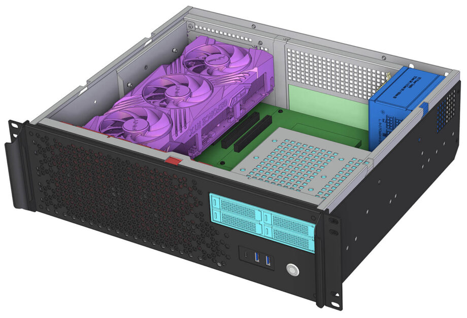 Sliger CX3151i, 3U 15in Rackmount Server Case - Large GPU and 5.25" bay Support