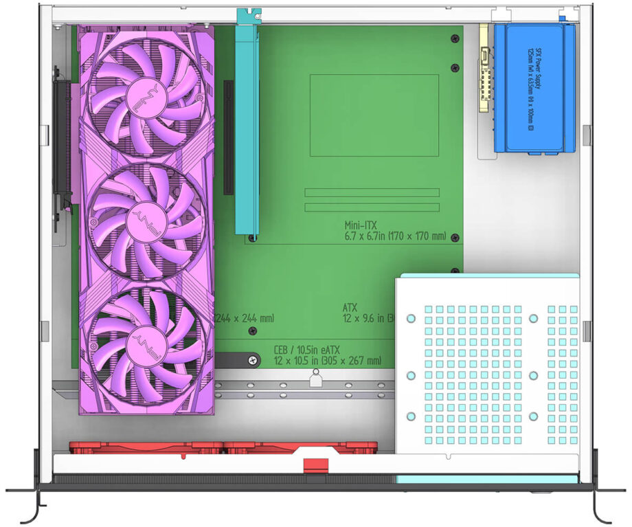 Sliger CX3151i, 3U 15in Rackmount Server Case - Large GPU and 5.25" bay Support