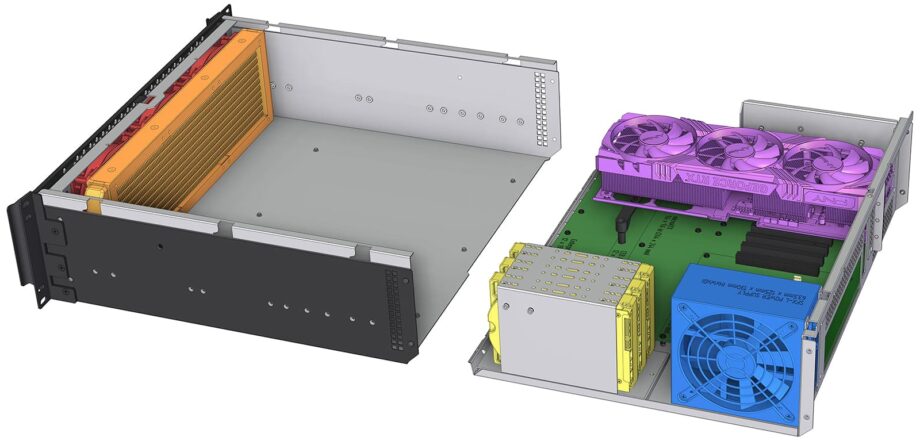 Sliger CX3171a XL, 3U 17in Rackmount Server Case - Large GPU, eATX and 360mm AIO Support