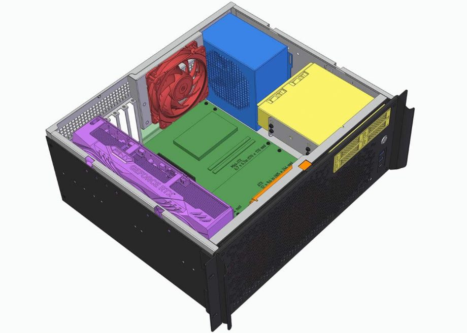 Sliger CX4150i, 4U 15in Rackmount Server Case - 5.25" Bay and 360mm AIO Support