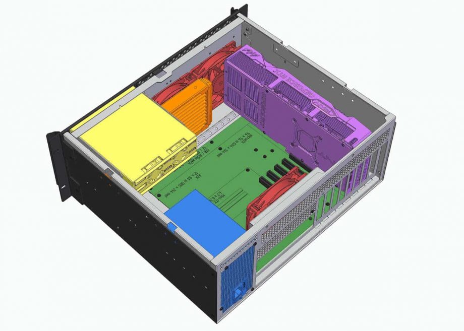 Sliger CX4150i, 4U 15in Rackmount Server Case - 5.25" Bay and 360mm AIO Support