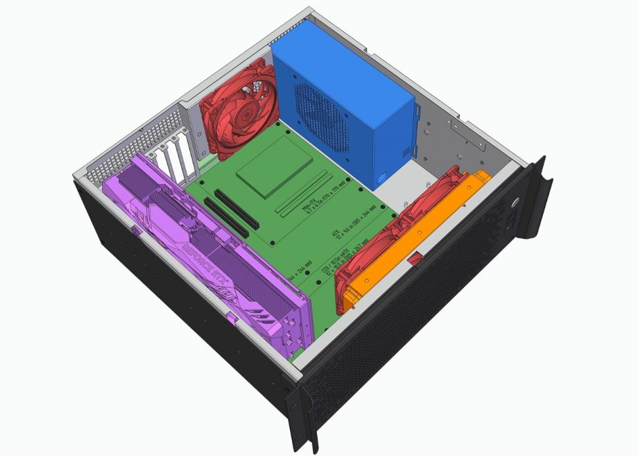 Sliger CX4170a, 4U 17in Rackmount Server Case - 360mm AIO Support