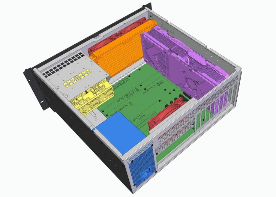 Sliger CX4170e, 4U 17in Rackmount Server Case - 5.25" Bays and 240mm AIO Support