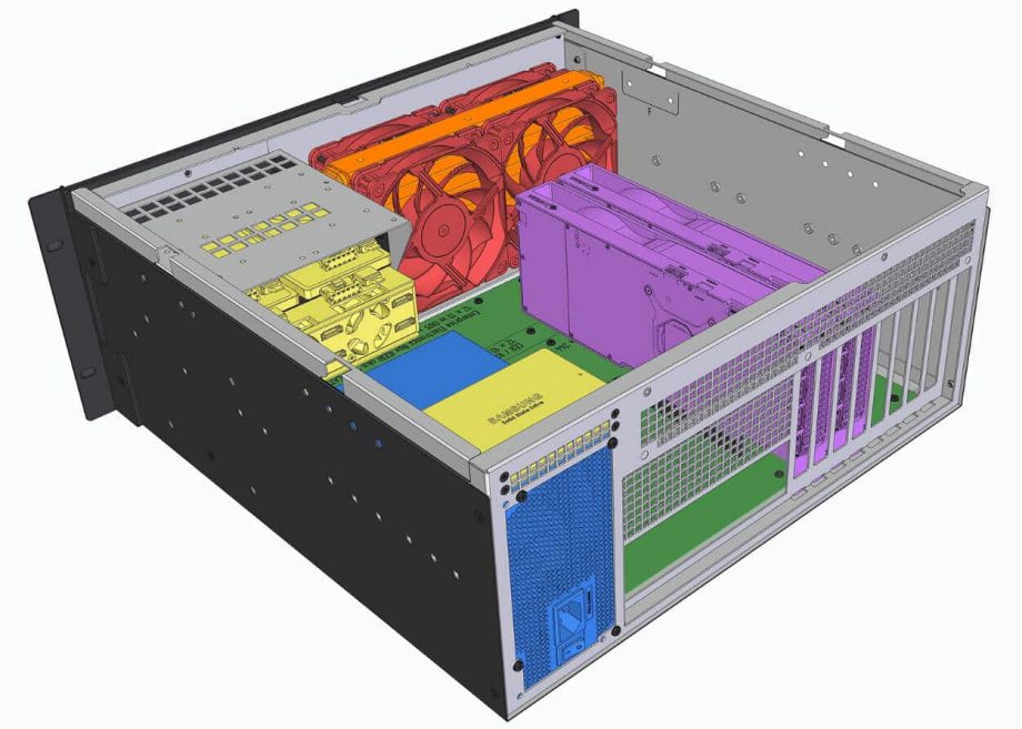 Sliger CX4170e, 4U 17in Rackmount Server Case - 5.25" Bays and 240mm AIO Support