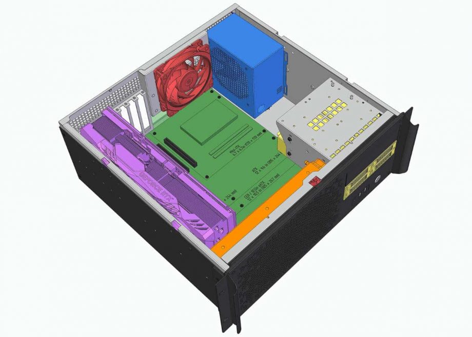 Sliger CX4170e, 4U 17in Rackmount Server Case - 5.25" Bays and 240mm AIO Support