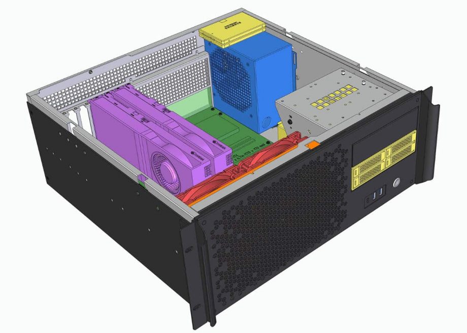 Sliger CX4170e, 4U 17in Rackmount Server Case - 5.25" Bays and 240mm AIO Support