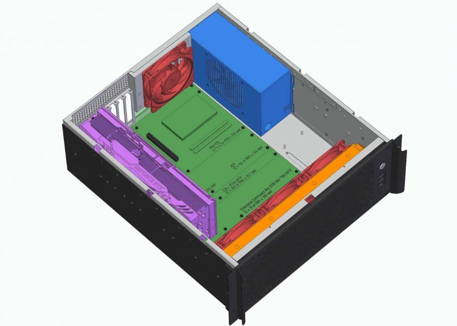 Sliger CX4200a, 4U 20in Rackmount Server Case - eATX and 360mm AIO Support