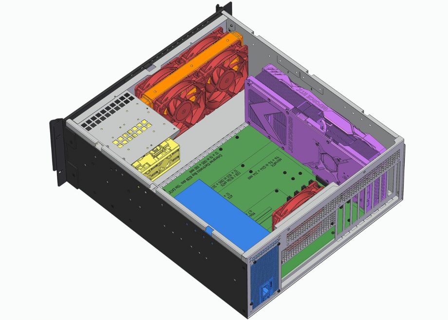 Sliger CX4200e, 4U 20in Rackmount Server Case - eATX and 240mm AIO Support with 5.25" bays