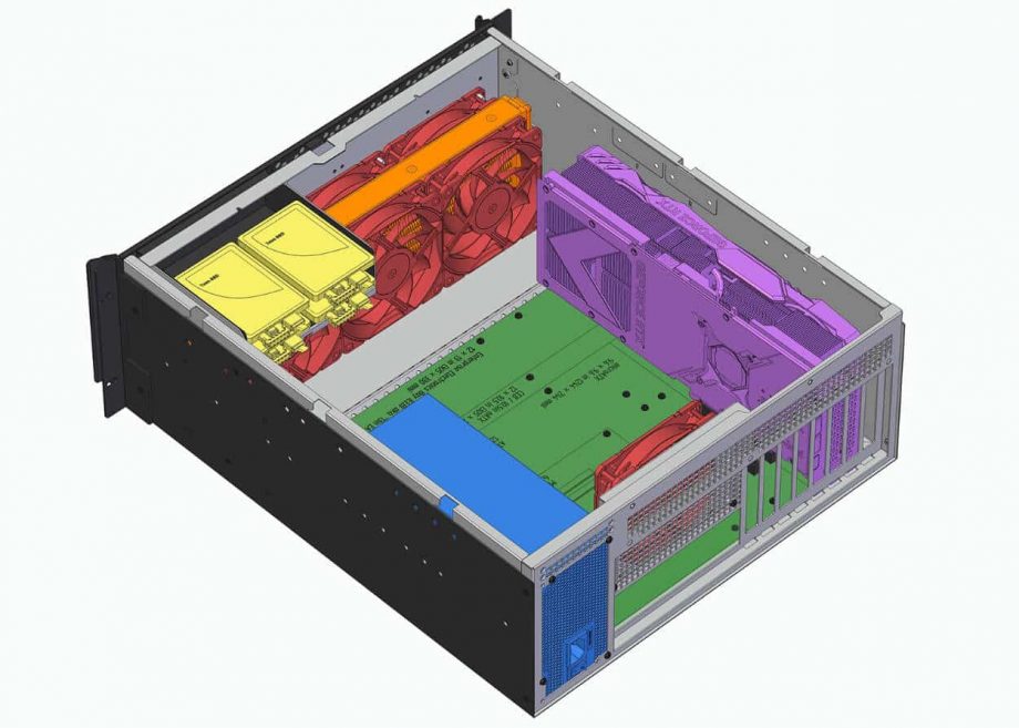 Sliger CX4200i, 4U 20in Rackmount Server Case - 5.25" Bay and 360mm AIO Support