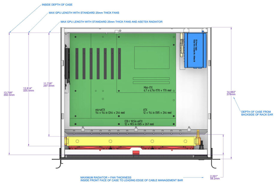 Sliger CX3151a, 3U 15in Rackmount Server Case - Large GPU and 360mm AIO Support