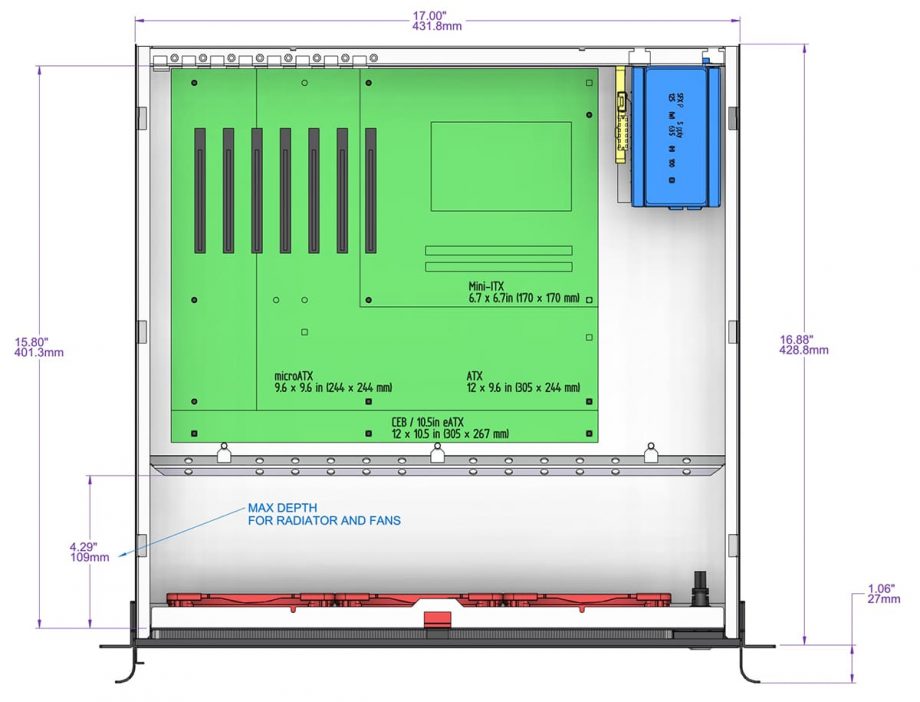 Sliger CX3170a, 3U 17in Rackmount Server Case - 360mm AIO Support