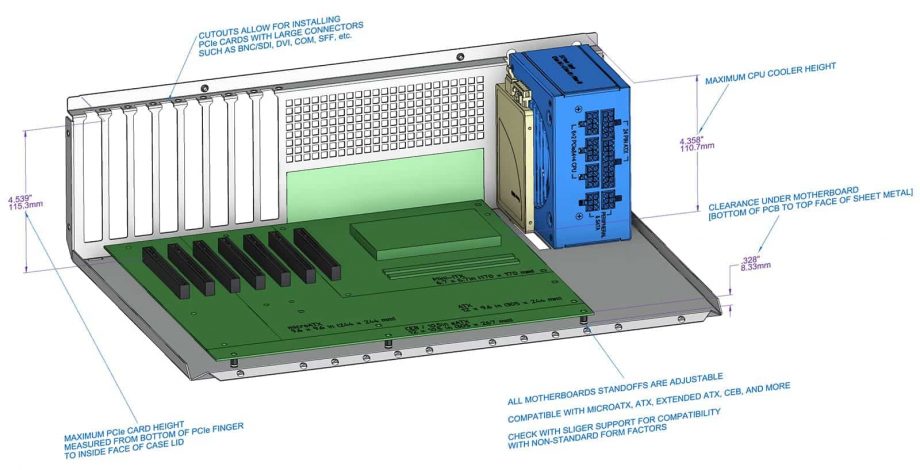 Sliger CX3170a, 3U 17in Rackmount Server Case - 360mm AIO Support